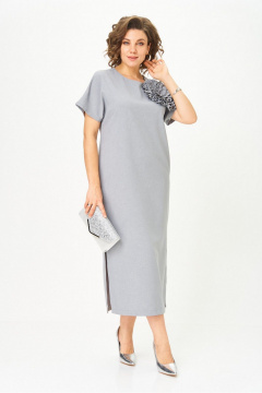 Платье, украшение Svetlana-Style 1928 серый - фото 5