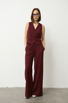 Брюки, жилет Luitui R4066 винный - фото 1