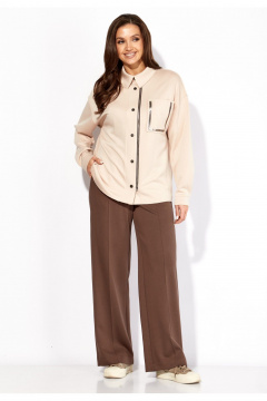 Брюки, рубашка TAiER 1419 бежевый/коричневый - фото 2