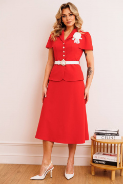 Блуза, жакет, юбка Мода Юрс 26-2892 алый - фото 1