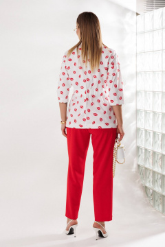 Брюки, жакет Anastasia 1333 бело-красный - фото 2