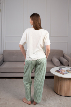 Брюки, майка Купалинка 661434.158-164 к.ваниль,клетка - фото 2