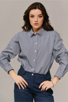 Рубашка JRSy 2671 сине-белая_полоса - фото 3
