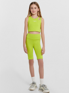 Велосипедки, топ Mark Formelle 397748/24-32372П-5 зеленый_лайм_печать_2_сл_на_пол_2_сл_на_ЛВ_дет_шорт - фото 1