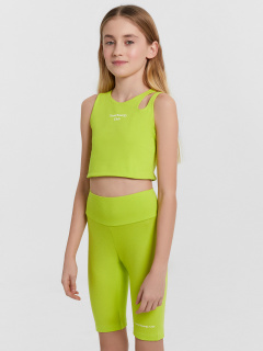 Велосипедки, топ Mark Formelle 397748/24-32372П-5 зеленый_лайм_печать_2_сл_на_пол_2_сл_на_ЛВ_дет_шорт - фото 2
