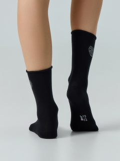 Носки Mark Formelle 245K-3138/25245K-1 черный_сердце_рис.3138,_стразы - фото 2