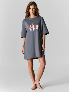 Туника Mark Formelle 512079/25-37851ПП-0 т.серый_печать2_3_сл_на_пол - фото 1