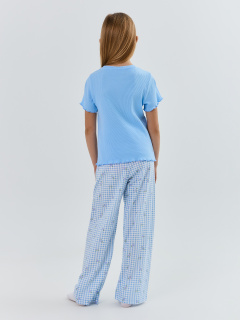 Брюки, футболка Mark Formelle 567764/25-39055ПП-1 небо_голубая_клетка_с_цветами_2_сл_на_пол - фото 2