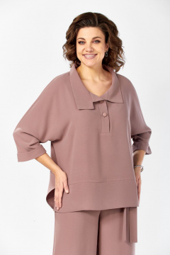 Блуза, брюки БагираАнТа 1105 какао - фото 4