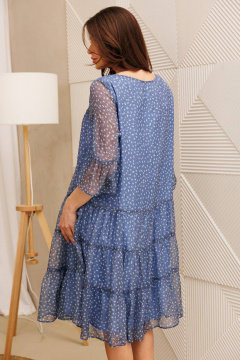 Платье с приталенным фасоном из шифона больших размеров Anastasia 1110 голубой - фото 3