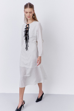Платье FLAIM 2064 белый-горох - фото 5