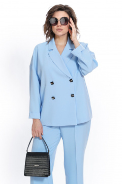 Брюки, жакет Alani Collection 2437 голубой - фото 4