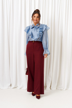 Блуза, брюки Beautiful&Free 6441 бордо+голубой - фото 2