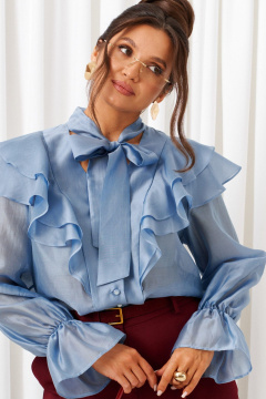 Блуза, брюки Beautiful&Free 6441 бордо+голубой - фото 5