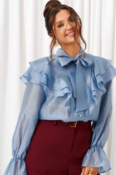 Блуза, брюки Beautiful&Free 6441 бордо+голубой - фото 4