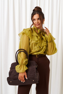 Блуза, брюки Beautiful&Free 6441 шоколад+лайм - фото 1