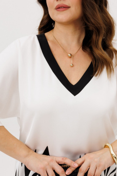 Блуза, брюки ANIDEN 6118-3 черно-белый - фото 5