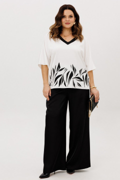 Блуза, брюки ANIDEN 6118-3 черно-белый - фото 1