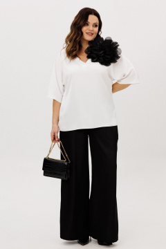 Блуза, брюки, украшение ANIDEN 6118-4 черно-белый - фото 3