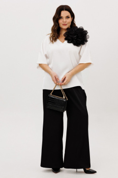 Блуза, брюки, украшение ANIDEN 6118-4 черно-белый - фото 1