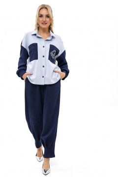 Блуза, брюки Alani Collection 2507 синий-голубой - фото 5