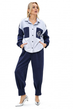 Блуза, брюки Alani Collection 2507 синий-голубой - фото 2