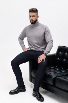 Мужской свитер с регланом и отложной стойкой Полесье С3070-17 7С1581-Д43 182,188 серый - фото 2