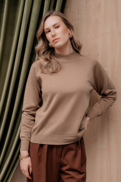 Демисезонный вязаный свитер с регланом и воротником-стойкой Полесье С3316-15 5С1754-Д43 158,164 верблюжий - фото 4