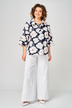 Блуза Michel chic 786/1 цветы - фото 3