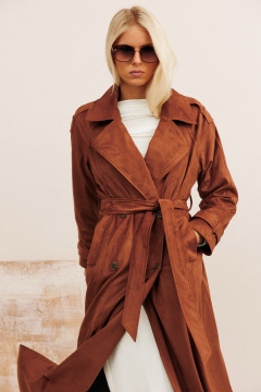 Тренч KOKOdea 11001 коричневый - фото 2