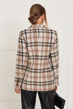 Жакет полуприлегающий с двубортной застежкой Golden Valley 36530 бежевый - фото 3