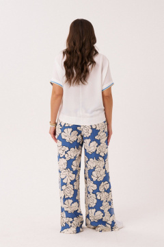 Блуза белая летняя свободная на каждый день из ткани Панда 149640w молочный - фото 3