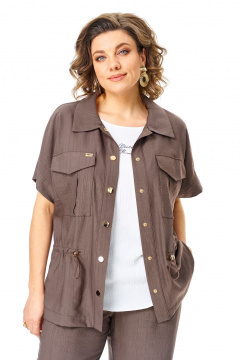 Брюки, жакет, топ VI ORO VR-1181 шоколад - фото 4