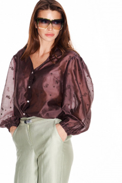 Блуза ELLETTO LIFE 3993 коричневый - фото 4