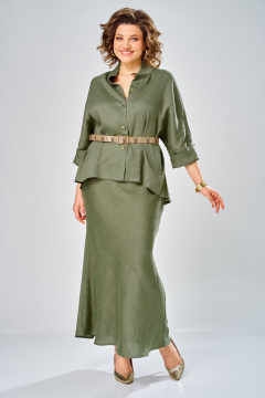 Рубашка, юбка Диомант 2152 олива - фото 3