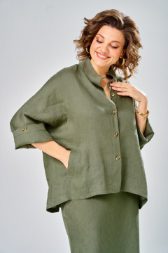 Рубашка, юбка Диомант 2152 олива - фото 5