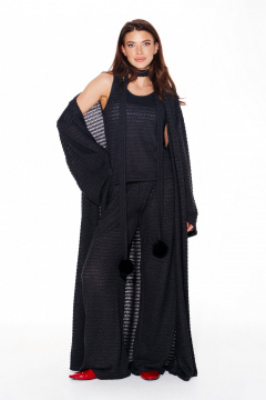 Брюки, кардиган, топ ELLETTO LIFE 5339 графит - фото 1