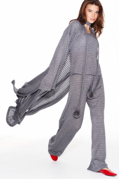 Брюки, кардиган, топ ELLETTO LIFE 5339 серый - фото 3