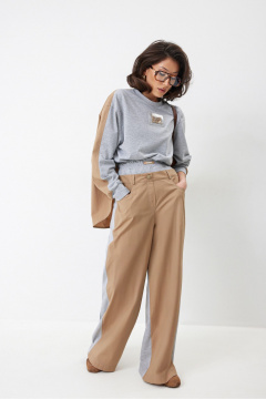 Брюки, свитшот ElPaiz 1328 св.коричневый+серый - фото 2