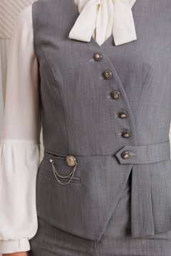 Брюки, жилет Мода Юрс 26-2912 серый_меланж - фото 4