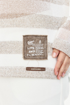 Джемпер AVE RARA 2260 бело-коричневый - фото 3