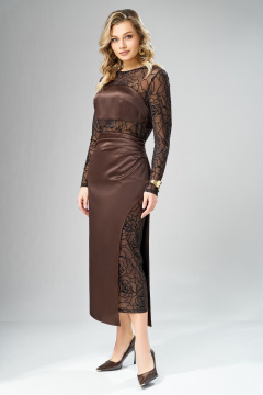 Платье Ольга Стиль С-1003 шоколадный - фото 5