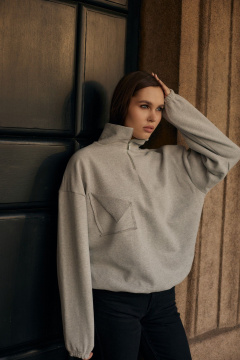 Свитшот Dorima W9.002 серый меланж - фото 1