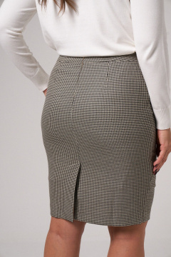 Юбка прилегающего силуэта до колена с поясом-обтачкой Панда 166750w бежево-черный - фото 3
