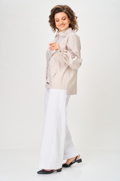 Блуза Michel chic 789 полоска_бежевая - фото 5