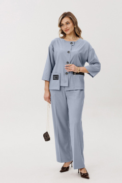 Брюки, жакет Verita 2440 серо-голубой - фото 1