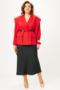 Жакет, юбка Alani Collection 2509 красный-черный - фото 1