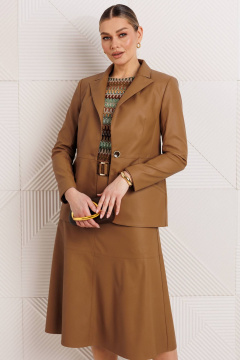 Жакет, топ, юбка Мода Юрс 26-2850 кэмел - фото 4