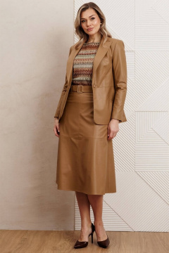Жакет, топ, юбка Мода Юрс 26-2850 кэмел - фото 2
