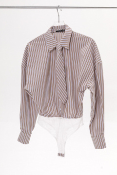 Рубашка PiRS 6226 коричневая_полоска - фото 2